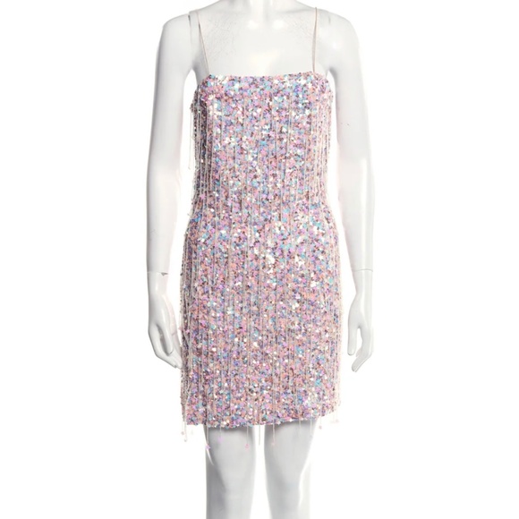 Retrofete Party Dress Square Neck Mini Sequin - Picture 1 of 4